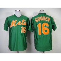 Mitchell and Ness 1985 New York Mets #16 Dwight Gooden Green Throwback Stitched MLB Jersey