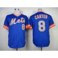 Mitchell And Ness 1983 New York Mets #8 Gary Carter Blue Throwback Stitched MLB Jersey