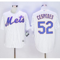 New York Mets #52 Yoenis Cespedes White(Blue Strip) New Cool Base Stitched MLB Jersey