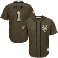 New York Mets #1 Mookie Wilson Green Salute to Service Stitched MLB Jersey