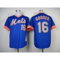 Mitchell And Ness 1983 New York Mets #16 Dwight Gooden Blue Throwback Stitched MLB Jersey
