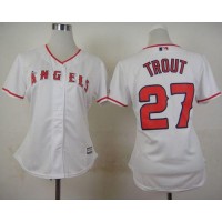 Los Angeles Angels #27 Mike Trout White Home Women's Stitched MLB Jersey