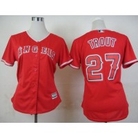 Los Angeles Angels #27 Mike Trout Red Alternate Women's Stitched MLB Jersey