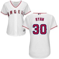 Los Angeles Angels #30 Nolan Ryan White Home Women's Stitched MLB Jersey