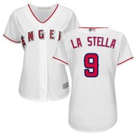 Los Angeles Angels #9 Tommy La Stella White Home Women's Stitched MLB Jersey