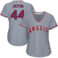 Los Angeles Angels #44 Reggie Jackson Grey Road Women's Stitched MLB Jersey