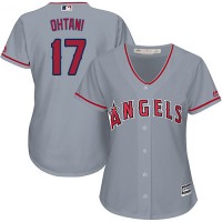 Los Angeles Angels #17 Shohei Ohtani Grey Road Women's Stitched MLB Jersey