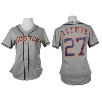 Houston Astros #27 Jose Altuve Grey Road Women's Stitched MLB Jersey