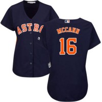 Houston Astros #16 Brian McCann Navy Blue Alternate Women's Stitched MLB Jersey