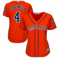 Houston Astros #4 George Springer Orange Alternate 2019 World Series Bound Women's Stitched MLB Jersey
