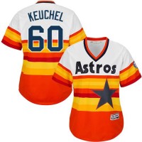 Houston Astros #60 Dallas Keuchel White/Orange Alternate Cooperstown Women's Stitched MLB Jersey