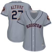 Houston Astros #27 Jose Altuve Grey Road 2019 World Series Bound Women's Stitched MLB Jersey