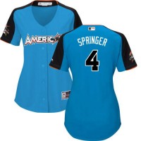 Houston Astros #4 George Springer Blue 2017 All-Star American League Women's Stitched MLB Jersey