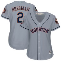 Houston Astros #2 Alex Bregman Grey Road 2019 World Series Bound Women's Stitched MLB Jersey