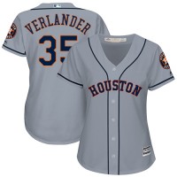 Houston Astros #35 Justin Verlander Grey Road Women's Stitched MLB Jersey