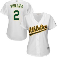 Oakland Athletics #2 Tony Phillips White Home Women's Stitched MLB Jersey