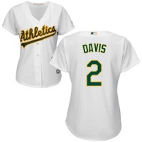 Oakland Athletics #2 Khris Davis White Home Women's Stitched MLB Jersey