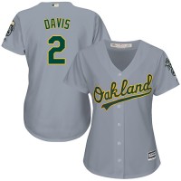 Oakland Athletics #2 Khris Davis Grey Road Women's Stitched MLB Jersey