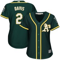 Oakland Athletics #2 Khris Davis Green Alternate Women's Stitched MLB Jersey