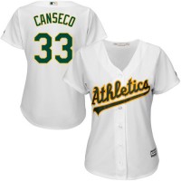 Oakland Athletics #33 Jose Canseco White Home Women's Stitched MLB Jersey
