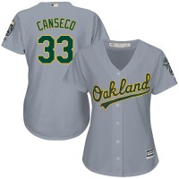 Oakland Athletics #33 Jose Canseco Grey Road Women's Stitched MLB Jersey