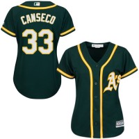 Oakland Athletics #33 Jose Canseco Green Alternate Women's Stitched MLB Jersey