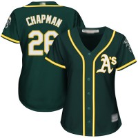 Oakland Athletics #26 Matt Chapman Green Alternate Women's Stitched MLB Jersey