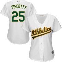 Oakland Athletics #25 Stephen Piscotty White Home Women's Stitched MLB Jersey