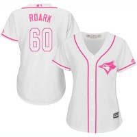 Toronto Blue Jays #60 Tanner Roark White/Pink Fashion Women's Stitched MLB Jersey