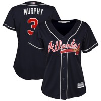 Atlanta Braves #3 Dale Murphy Navy Blue Alternate Women's Stitched MLB Jersey