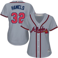 Atlanta Braves #32 Cole Hamels Grey Road Women's Stitched MLB Jersey