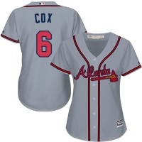 Atlanta Braves #6 Bobby Cox Grey Road Women's Stitched MLB Jersey