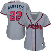 Atlanta Braves #22 Nick Markakis Grey Road Women's Stitched MLB Jersey