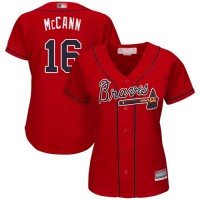 Atlanta Braves #16 Brian McCann Red Alternate Women's Stitched MLB Jersey