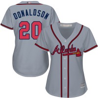 Atlanta Braves #20 Josh Donaldson Grey Road Women's Stitched MLB Jersey