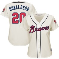 Atlanta Braves #20 Josh Donaldson Cream Alternate Women's Stitched MLB Jersey