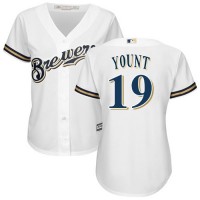 Milwaukee Brewers #19 Robin Yount White Home Women's Stitched MLB Jersey