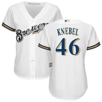 Milwaukee Brewers #46 Corey Knebel White Home Women's Stitched MLB Jersey
