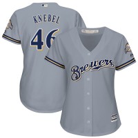 Milwaukee Brewers #46 Corey Knebel Grey Road Women's Stitched MLB Jersey
