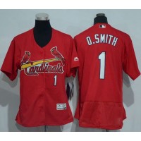 St.Louis Cardinals #1 Ozzie Smith Red Flexbase Authentic Women's Stitched MLB Jersey