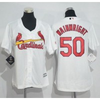 St.Louis Cardinals #50 Adam Wainwright White Women's Home Stitched MLB Jersey