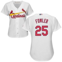 St.Louis Cardinals #25 Dexter Fowler White Home Women's Stitched MLB Jersey