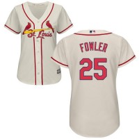 St.Louis Cardinals #25 Dexter Fowler Cream Alternate Women's Stitched MLB Jersey