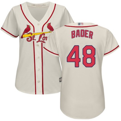 St.Louis Cardinals #48 Harrison Bader Cream Alternate Women's Stitched MLB Jersey