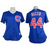 Chicago Cubs #44 Anthony Rizzo Blue Alternate Women's Stitched MLB Jersey