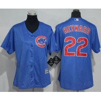 Chicago Cubs #22 Jason Heyward Blue Alternate Women's Stitched MLB Jersey