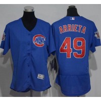 Chicago Cubs #49 Jake Arrieta Blue Flexbase Authentic Women's Stitched MLB Jersey