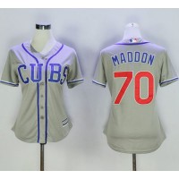 Chicago Cubs #70 Joe Maddon Grey Women's Alternate Road Stitched MLB Jersey
