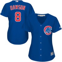 Chicago Cubs #8 Andre Dawson Blue Alternate Women's Stitched MLB Jersey