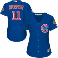 Chicago Cubs #11 Yu Darvish Blue Alternate Women's Stitched MLB Jersey